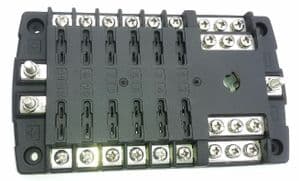 12 Way Fuse box with twin positive bus bars + negative bus bar
