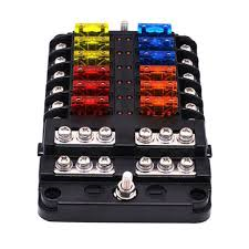 12 Way LED Fuse box with twin positive bus bars + negative bus bar