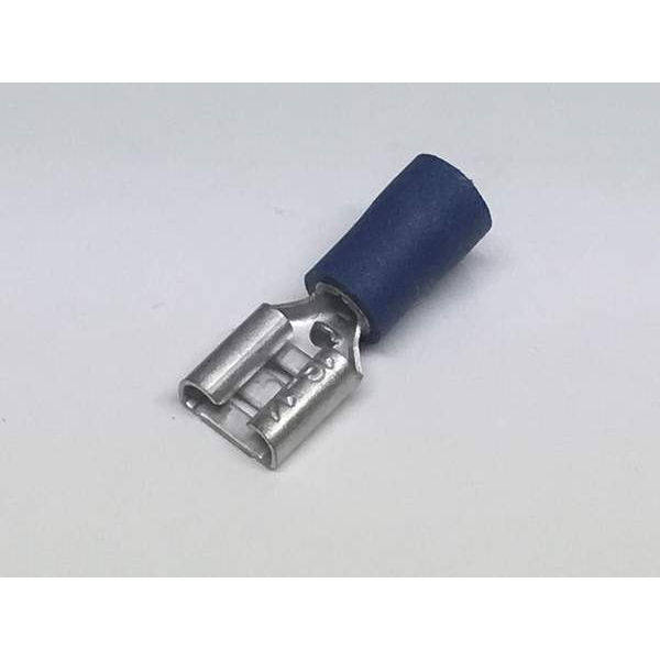 Blue 6.3mm Female Spade Insulated Crimp Terminal