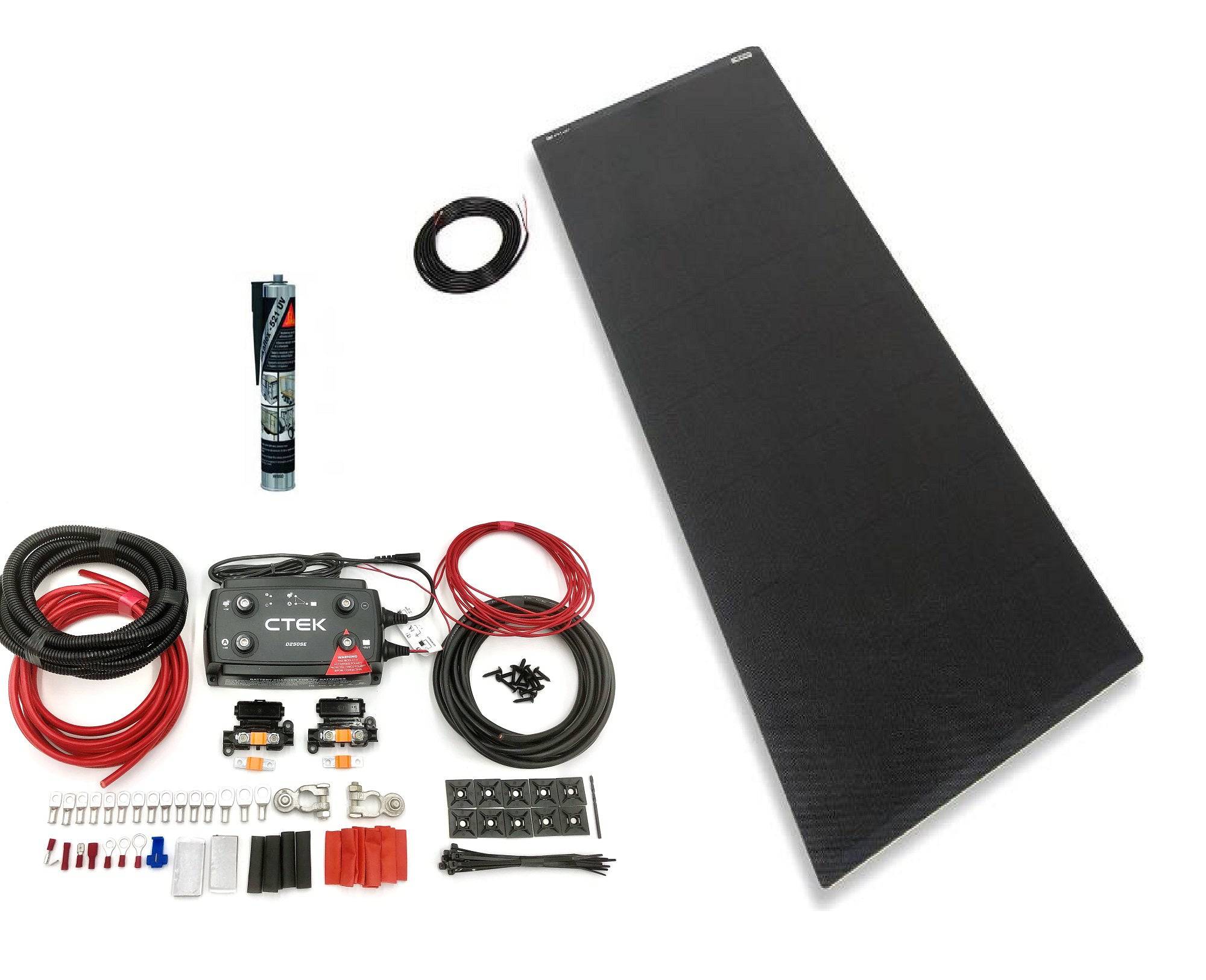 Ctek D250SE 20amp DCDC Charger + PV Logic 150 Watt Black Flexi Solar Panel - Simply Split Charge