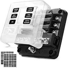 6 Way LED Fuse box with twin positive bus bars + negative bus bar