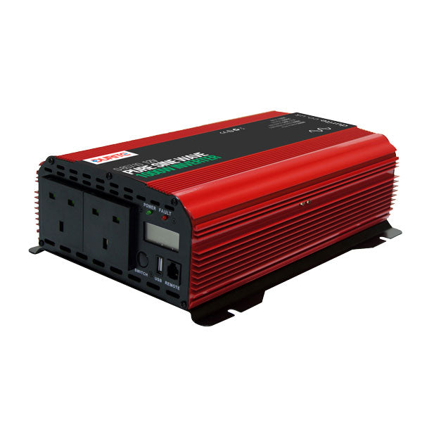 Durite 1000W 12V DC to 230V AC Compact Pure Sine Wave Voltage Inverter 0-857-10