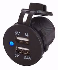 Durite Black 12V/24V USB Port Socket 0-601-08