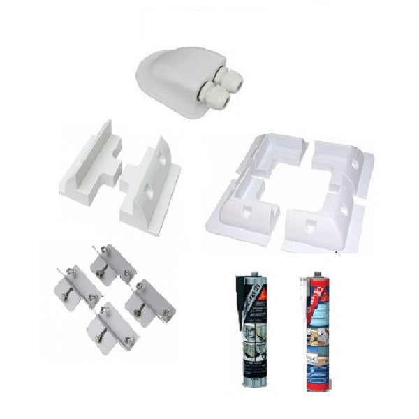 solar panel fitting brackets adhesive white black