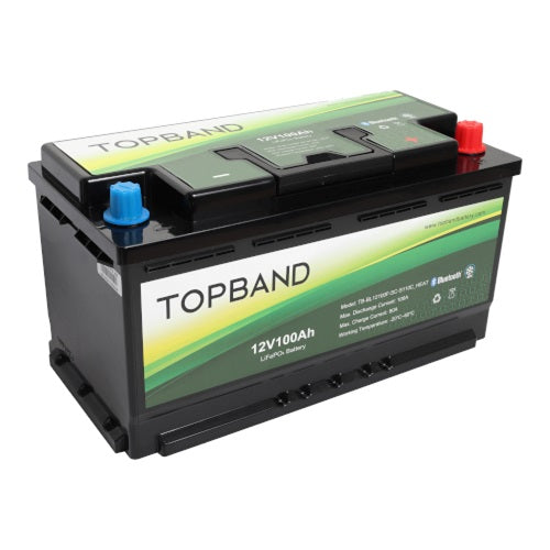 Topband B Series 12V 100Ah Low Height Lithium Battery With Bluetooth R-B12100C