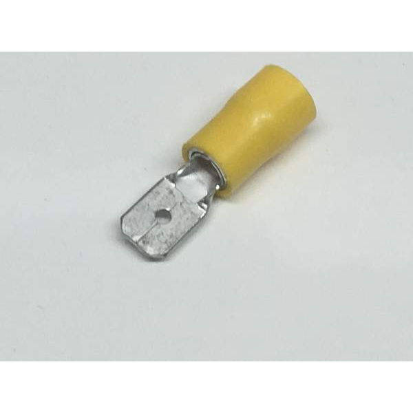 Yellow 6.3mm Male Spade Insulated Crimp Terminal