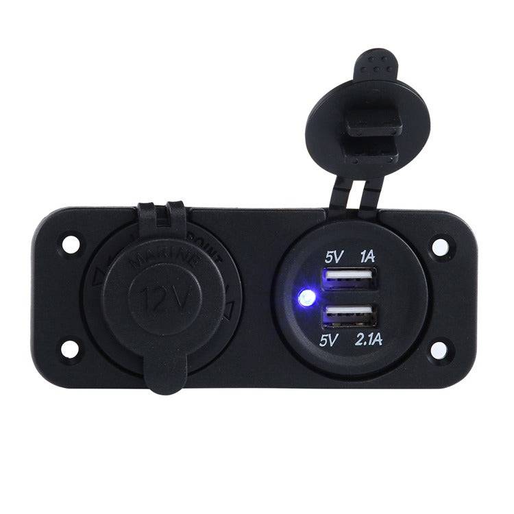 Power Outlet Cigarette Lighter Plug Usb In USB Cigarette Lighter Outlet Waterproof Panel, 12V Dual USB