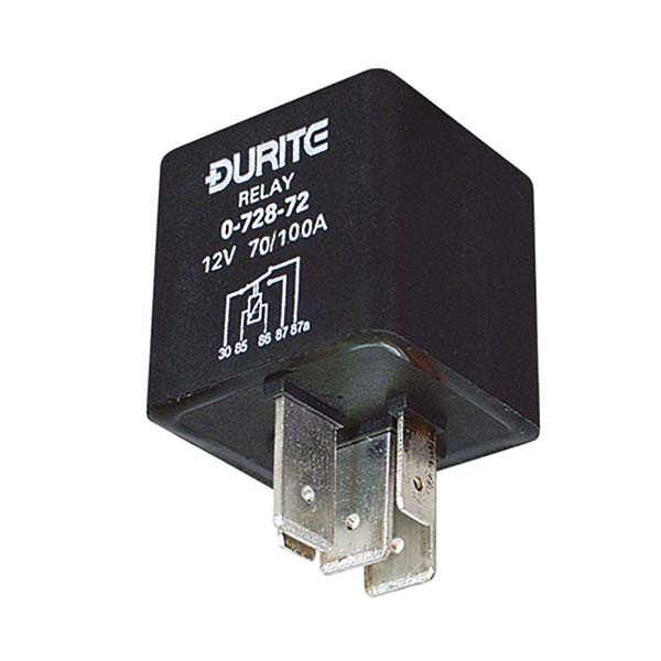 Durite 12V Mini Extra Heavy Duty Change Over Relay - 80/100A 0-728-72