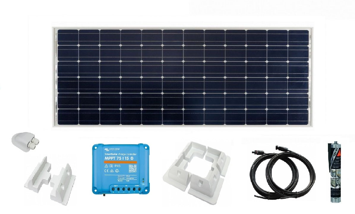 175W Victron Solar Panel Kit with 75/15 Smart Solar MPPT + White Mounting Kit