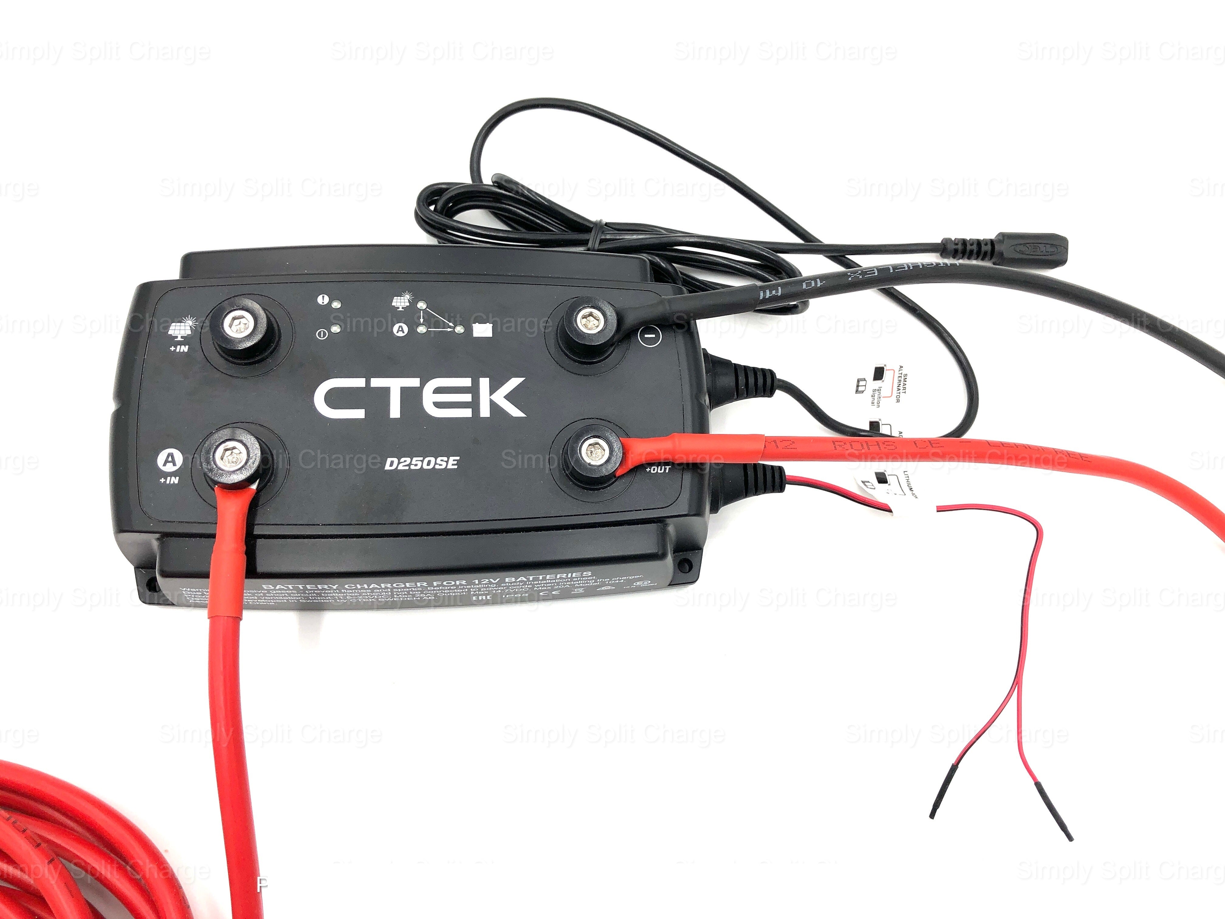 CTEK D250SE 12V 20amp Dual DC-DC B2B Kit with re crimped Leads