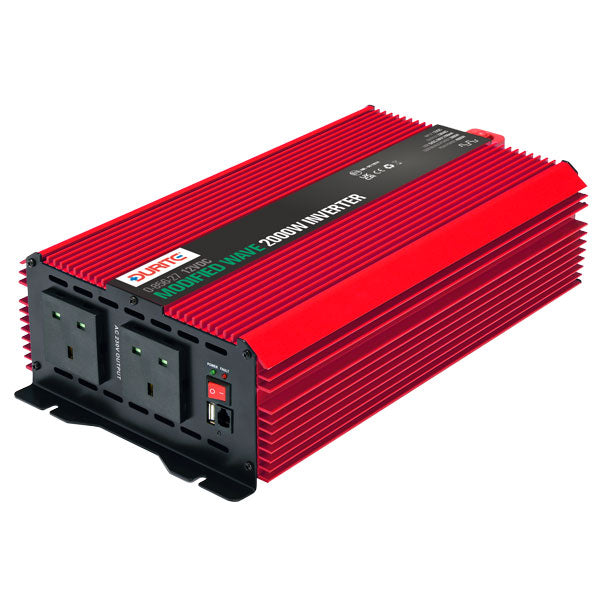 Durite 2000W 12V DC to 230V AC Compact Modified Wave Voltage Inverters 0-856-27