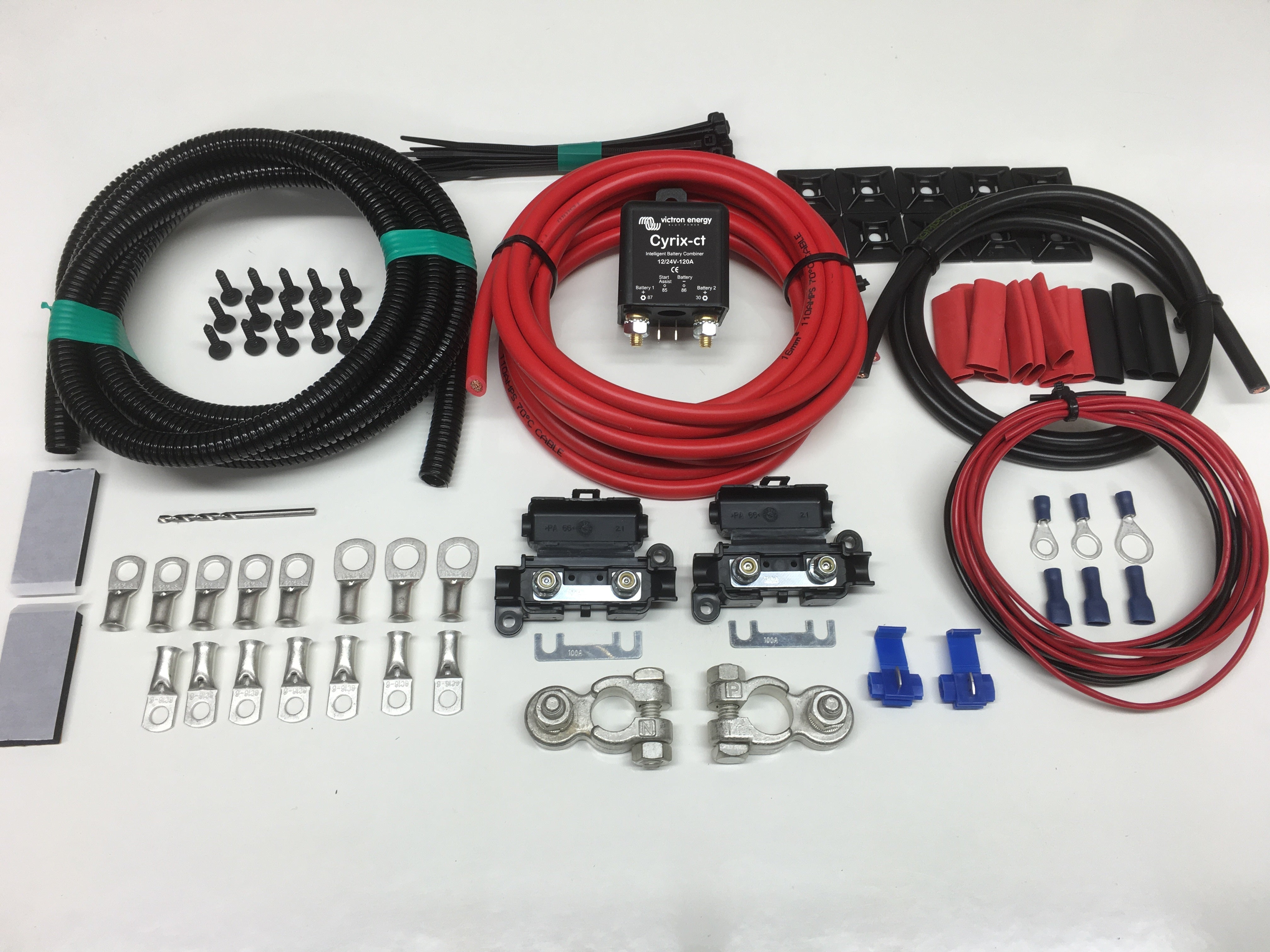 Heavy Duty Split Charge Kit with Victron Cyrix-CT 12/24v 120amp VSR + 110amp 16mm2 Cable