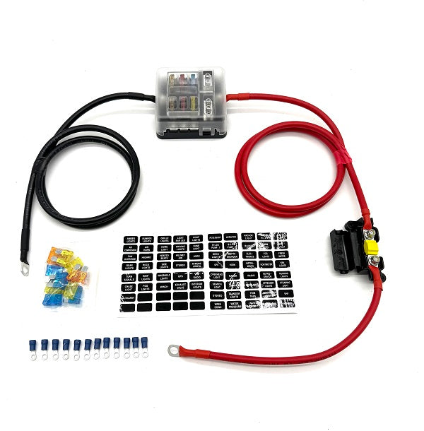 6 way fuse box kit supplied with pre terminated leads for campervan, motorhome & boat