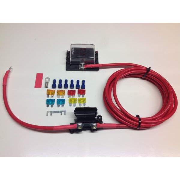 Fuse box distribution kit with ready made leads + 6-way Fuse Box