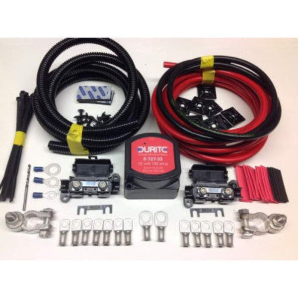 Split Charge Relay Kit - Durite 12v 140amp Voltage Sense Relay
