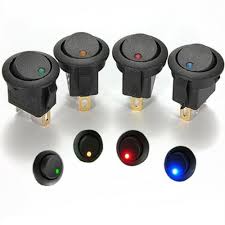On/Off LED Round Rocker Switch - 12/24V